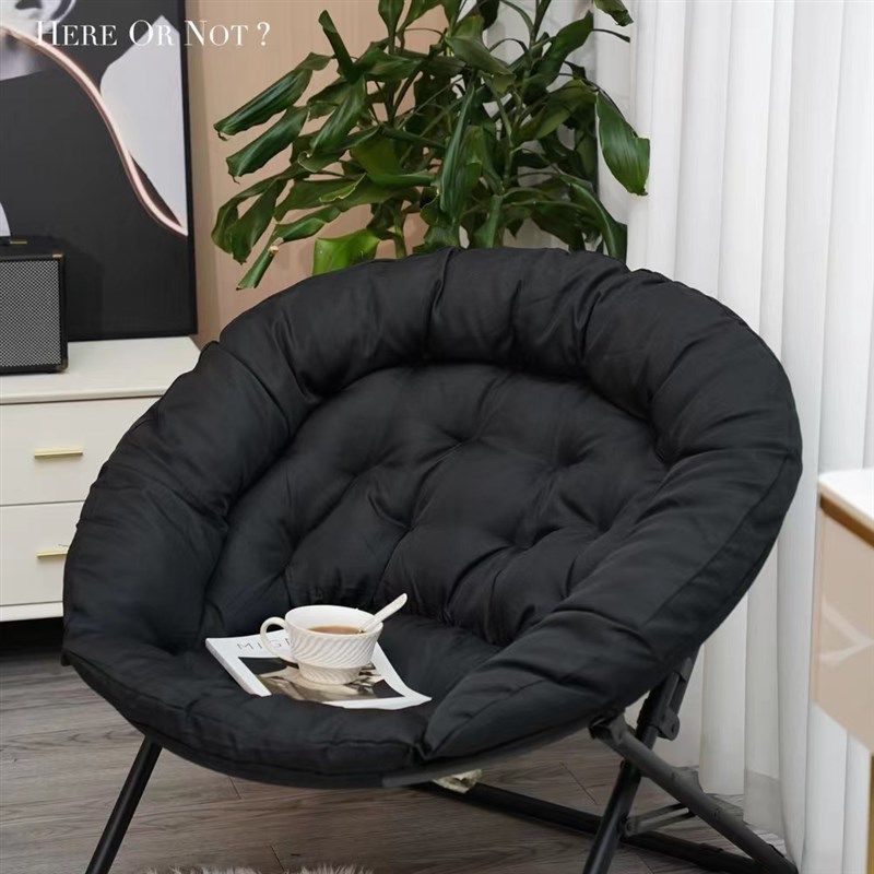豪华软垫月亮椅折叠躺椅午休老人专用懒人沙发秋冬款打游戏久坐椅