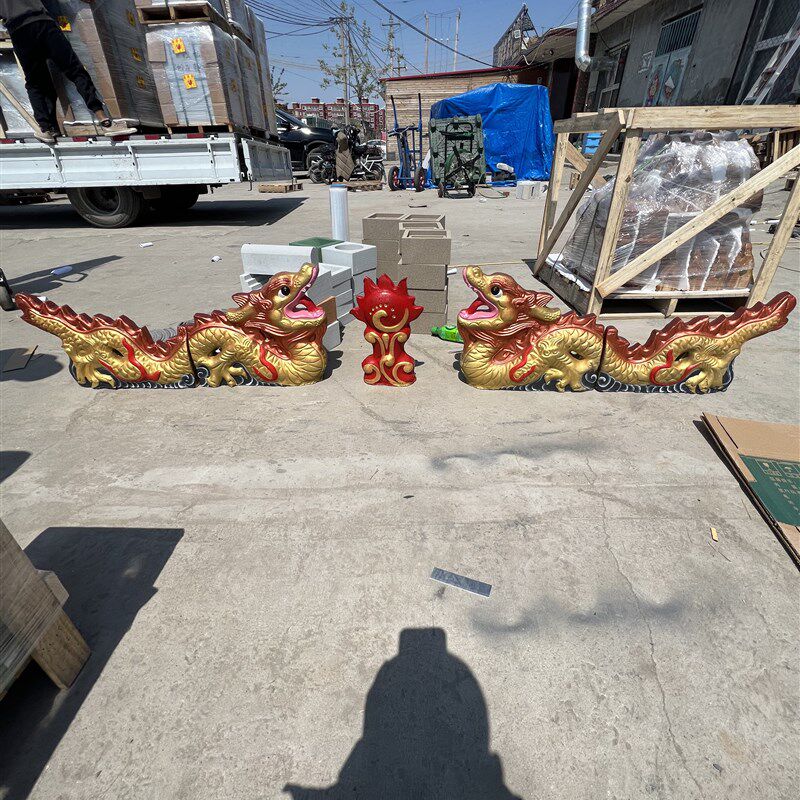 仿古古建配件陶瓷龙跑兽二龙戏珠青瓦龙琉璃瓦龙双龙戏珠屋顶脊瓦