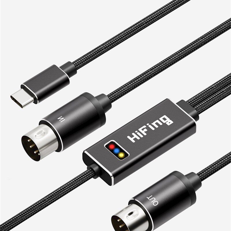 五针MIDI线USB连接线Tpye-C数据线单双头音乐编辑线乐器专用