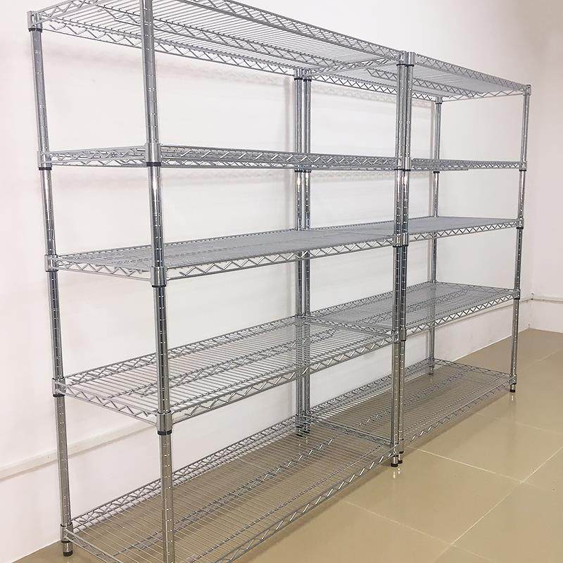 置物架不锈钢色货架可移动物料架重型储物架家用收纳架阳台层架子