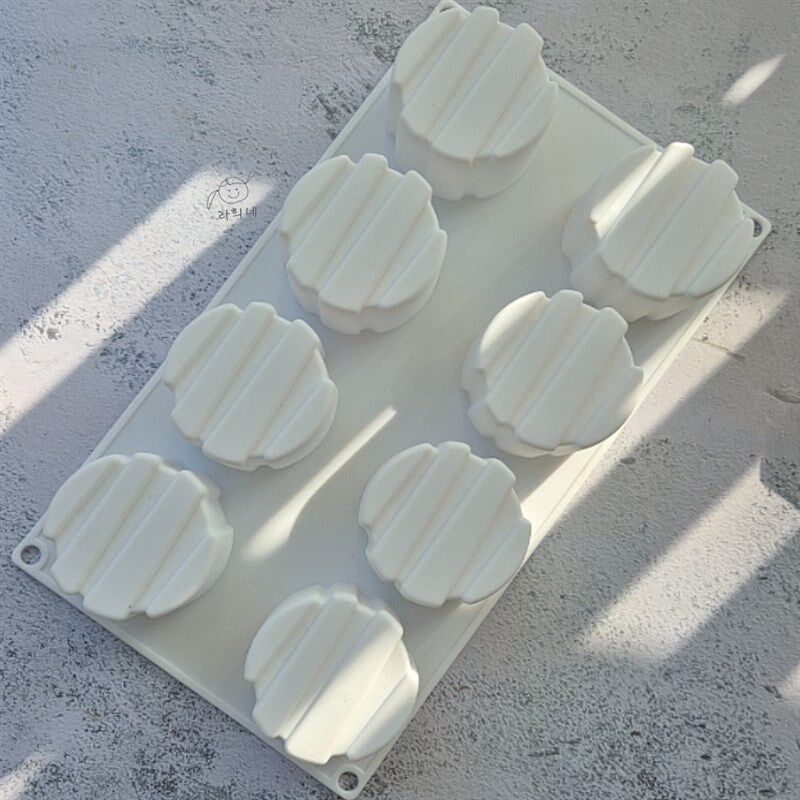 8连条纹圆柱 手工皂 家事皂 硅胶 模具 烘焙用具 甜品模具