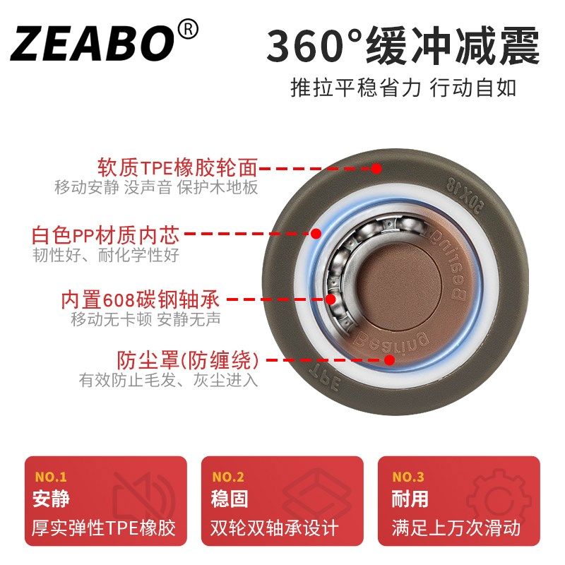 (四只装)矮脚凳通用万向轮2寸椅子轮小凳子橡胶滑轮家具配件