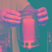 饰摆 轻奢样板间客厅餐桌家居装 美式 复古金属玻璃三头蜡r烛台欧式