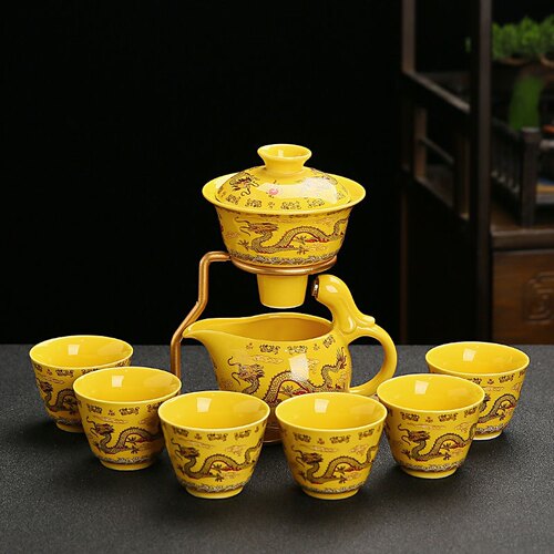 陶瓷自动茶具套h组功夫懒人防烫磁吸感应冲泡茶神器家用喝茶壶茶