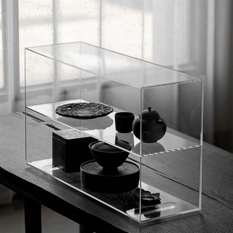 透明亚克力茶具收纳架家用茶杯y置物架烟灰色茶色茶壶展示架可定