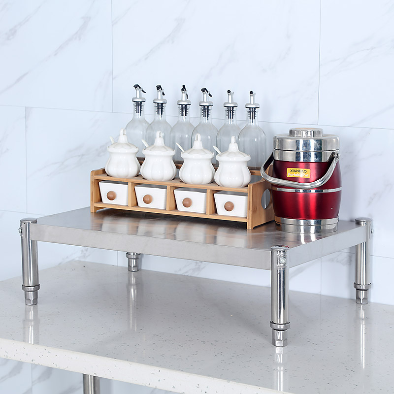 不锈钢单层台面置物架厨房用品灶台层架1层微波炉架W烤箱架隔层架