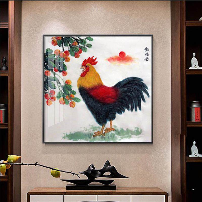 速发 晓图挂画鸡的装饰画关玄报装饰画 生肖鸡画吉祥鸡大墙画