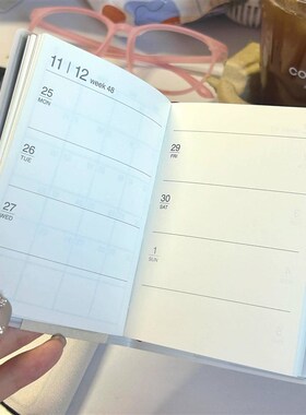 速发2025年简约白色A7日程本高颜值秋冬随身便携手账本子