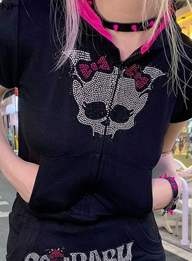 速发ihi se Sku Goth Setwr Short eeve Bla ZRpeHoodi