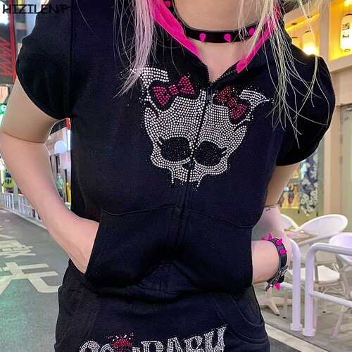 速发ihi se Sku Goth Setwr Short eeve Bla ZRpeHoodi