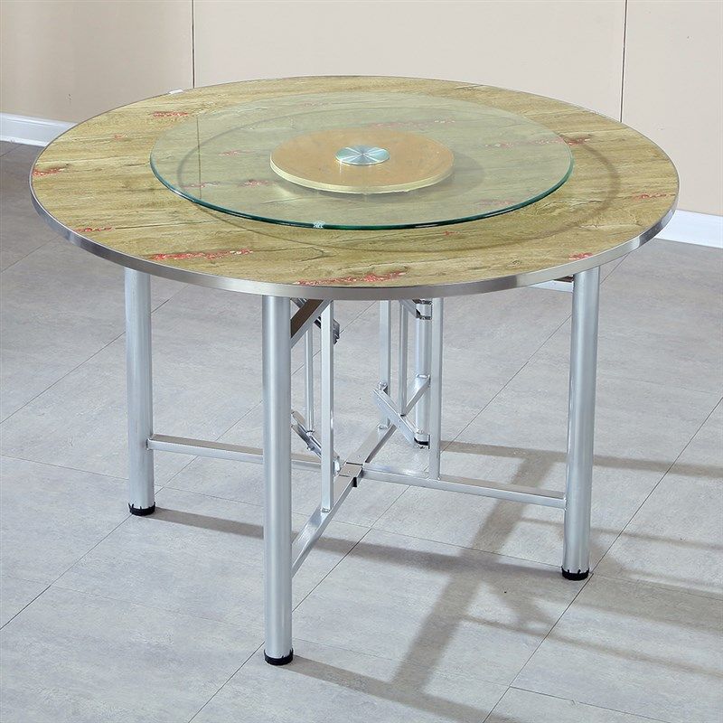 速发大圆桌圆桌面玻璃转盘钢叠桌架折边餐桌饭桌食店乡村家用酒堂,住宅家具,板木餐桌,淘宝优惠券,粉丝福利购,淘宝优惠卷