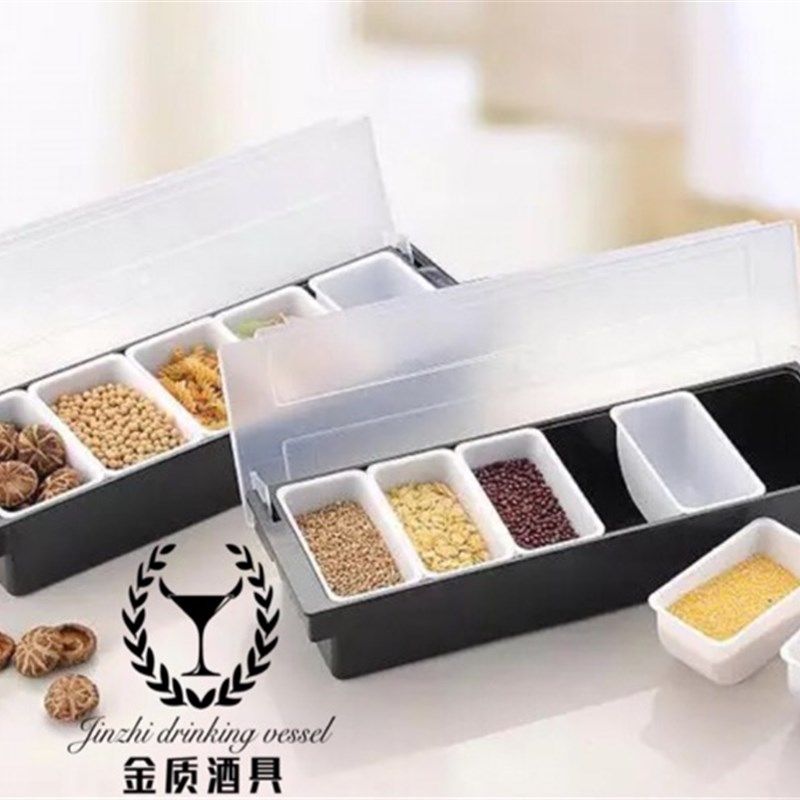 速发金质酒具 酒吧四格六格鸡尾酒装饰盒水果保鲜盒 味料物 调香