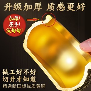 速发纯铜聚铺盆摆件招财聚财中式 家业黄铜米缸存钱罐客厅店宝开用