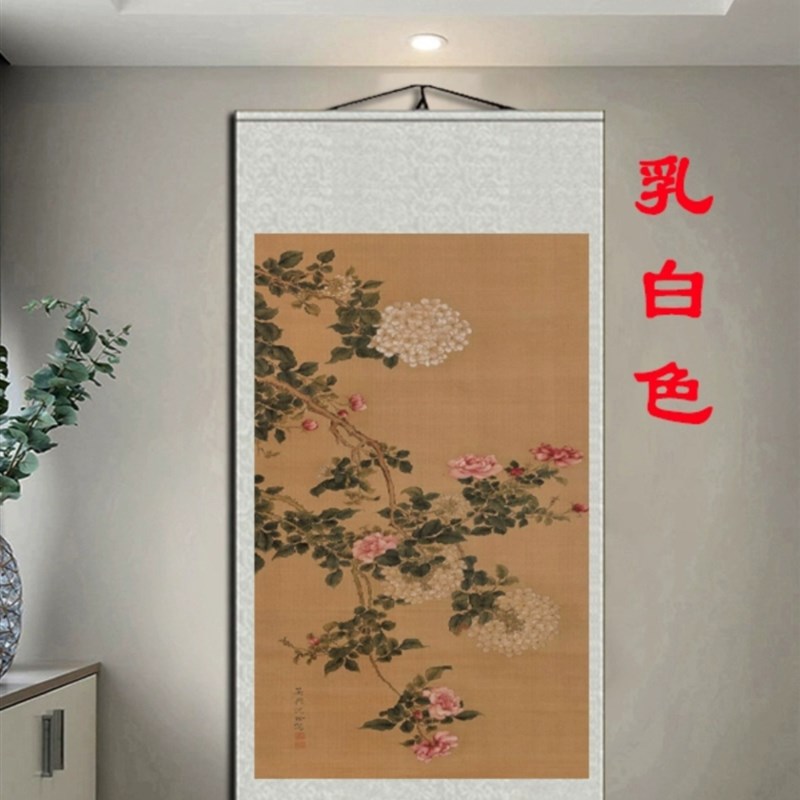 速发花卉图客厅装饰画沈铨覆制画书房牡丹国画名家挂画卷轴画花开图片