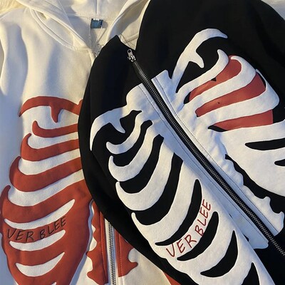 速发G2K Huku r St le LooseySkele Zip-Up Hoodie Yrug