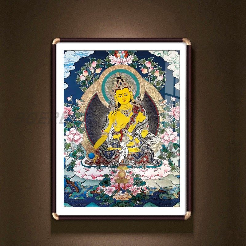 速发地藏菩萨唐卡壁画热族藏贡手绘装饰画办公室家用佛像挂画