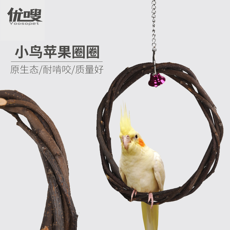 速发鹦鹉鸟玩具秋圈枝啃咬磨牙树枝千圈藤木牡皮虎丹玄凤