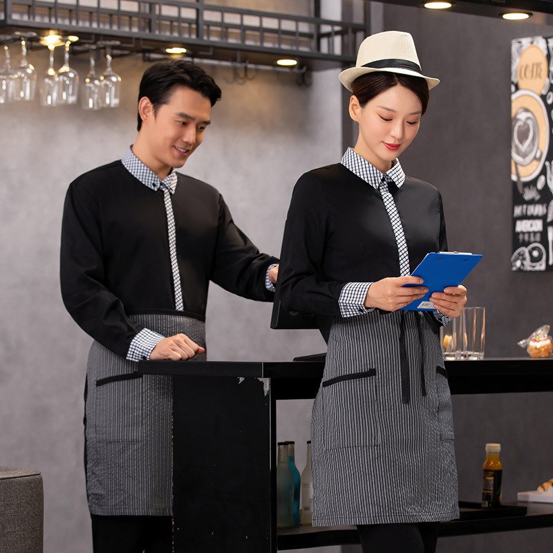 速发酒店餐饮服务员夏装咖啡厅火锅店工作服快餐饭店中西餐厅服装
