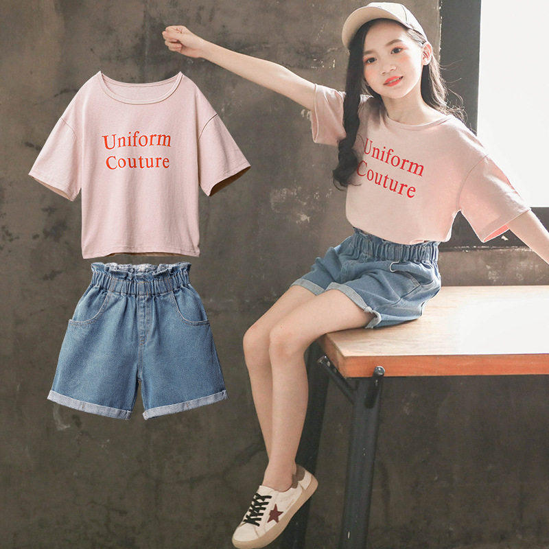 速发女童夏装套装2026新款短裤洋气时髦网红中大童潮女孩夏天衣服