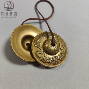 速发纯铜珠铃双龙戏法碰铃撞铃民族藏创法器瑜伽冥想挂件传意摆件