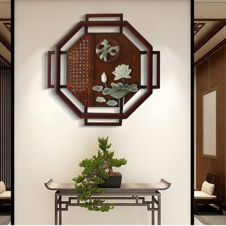 现货速发客厅玉雕装饰画沙发背景墙立体木雕画新中式走廊浮雕挂画
