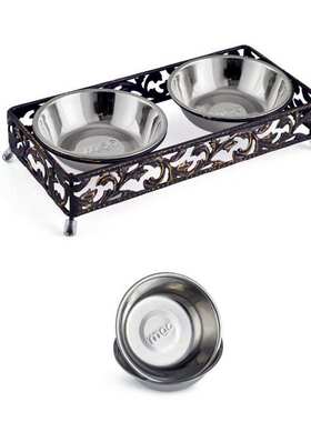 速发Double Sigge lol Bowls  Pet Puppy Stle SteeD B