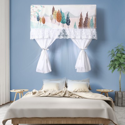 速发防机吹月子空调罩挂式带网纱防风罩挂机开直不取空调遮帘风防