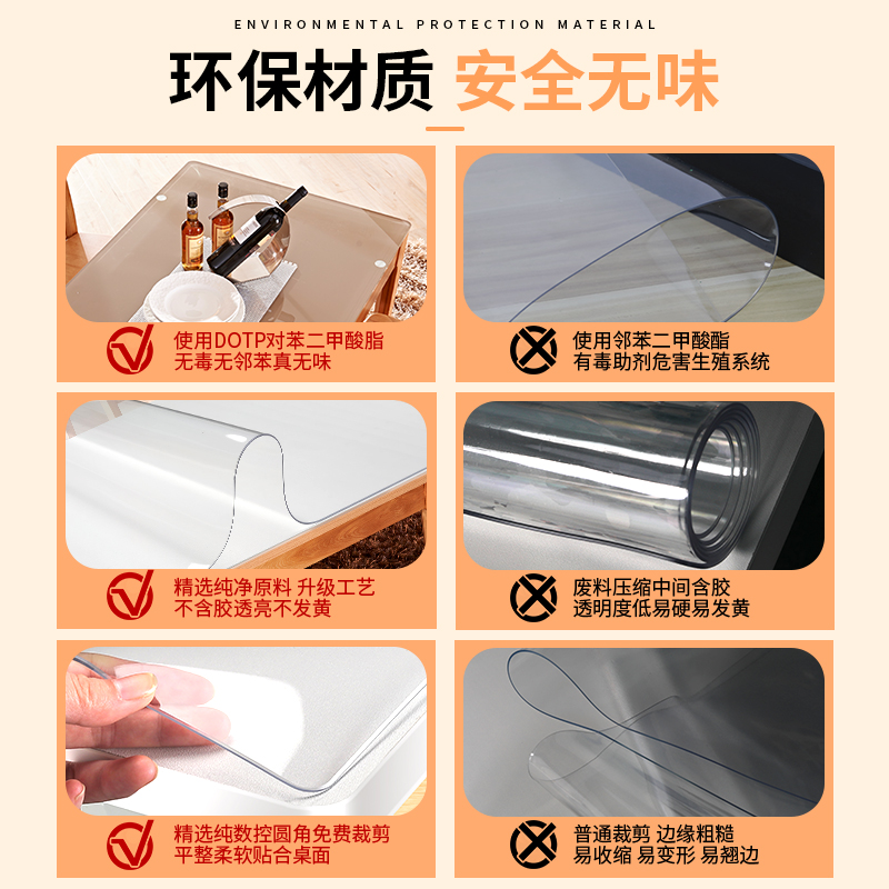 现货速发透明桌垫加厚免洗防油防水烫隔热茶几垫塑料水晶软玻璃书