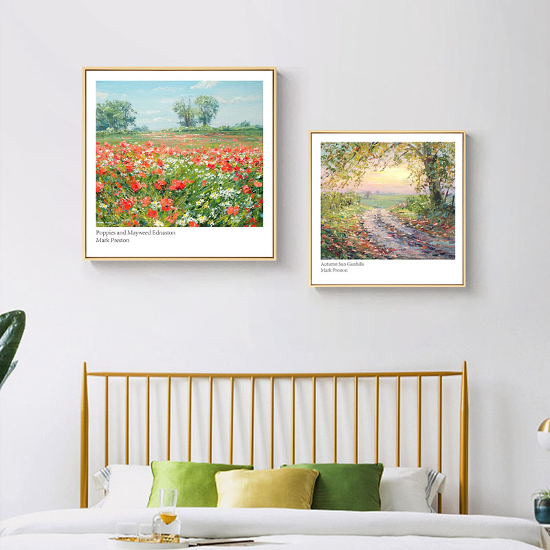 速发卧室装画画田园风格风景挂饰房约餐厅儿童房壁画客厅样板简画