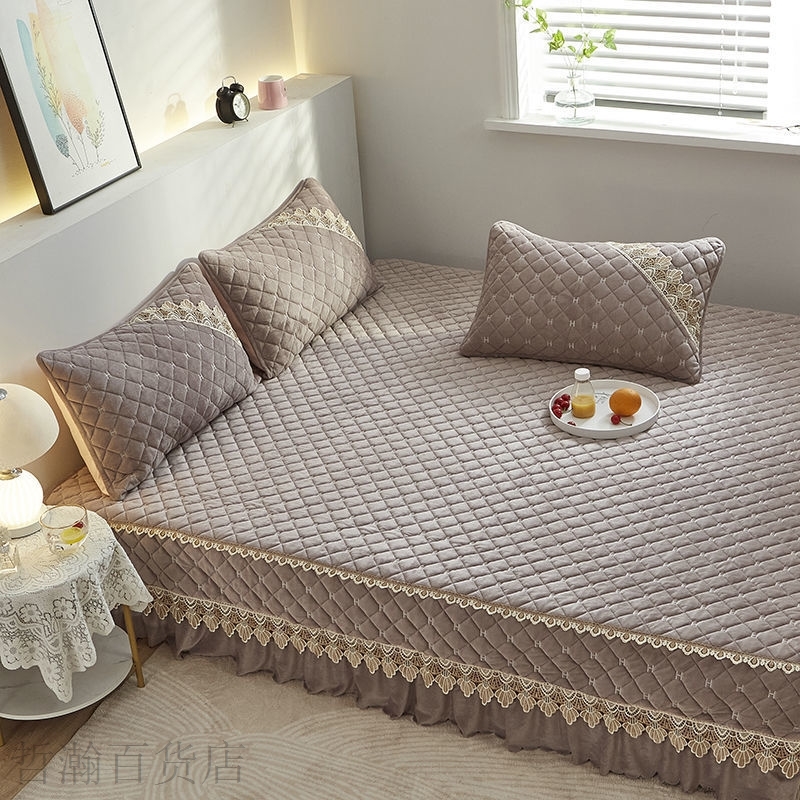 速发盖榻米床盖全棉套罩绗炕榻夹棉大缝一面床裙不跑床厂