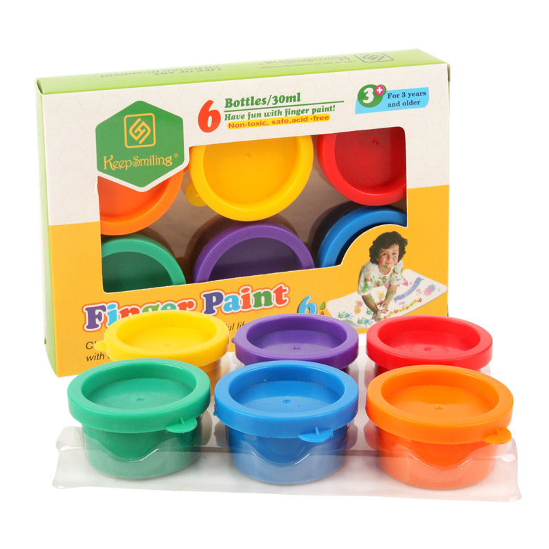 速发6童0手指画颜料涂鸦 可全环保安水洗宝宝手绘绘画水彩颜料儿