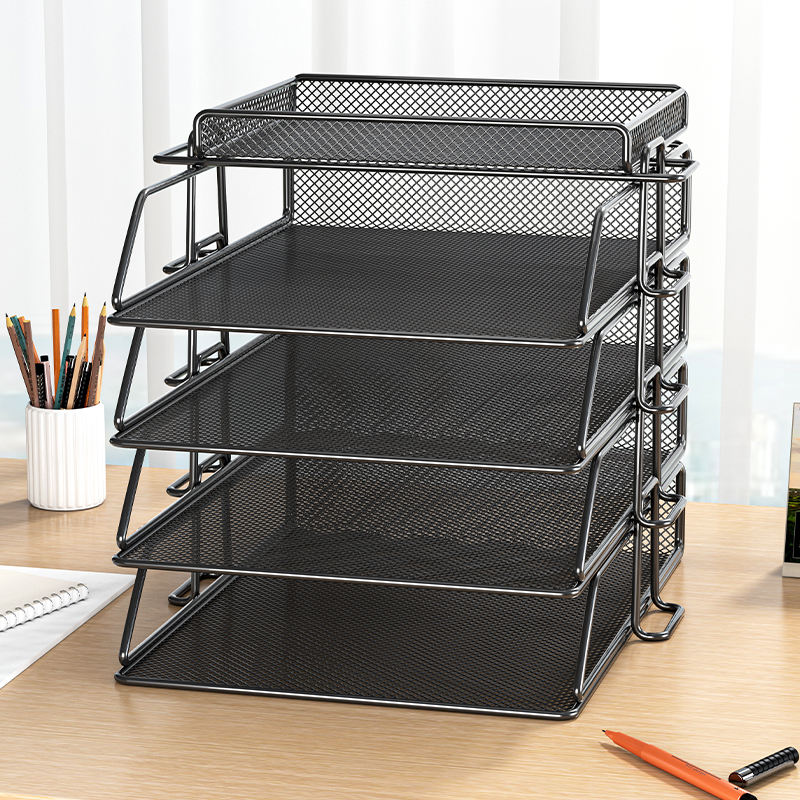 速发办公室桌上置理架办公桌面档案资料文件架多层收纳架工位整物