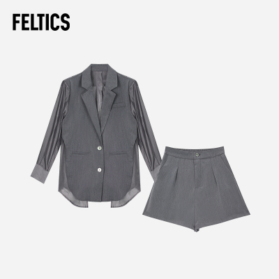 FELTICS 双色拼接西装套装