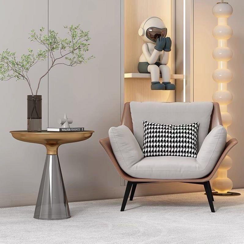 现代轻奢单人沙发椅阳台休闲椅简约单椅意式极简沙发椅高级椅子