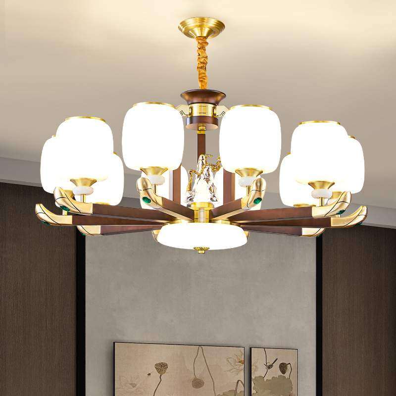 新中式吊灯全铜客厅灯高端实木主灯大气餐厅灯别墅大厅卧室吊灯具,纺织面料/辅料/配套,纺织机械配件,淘宝优惠券,粉丝福利购,淘宝优惠卷