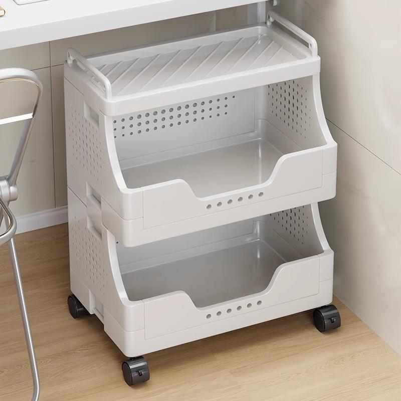 小推车置物架宿舍桌下书桌落地多层收纳架卧室可移动带轮书本书架