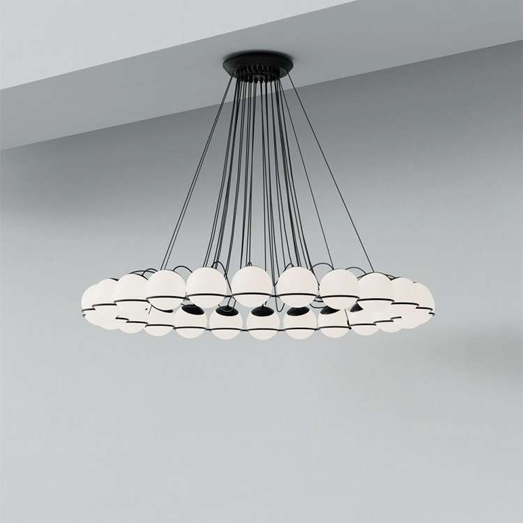 蜡烛玻璃球吊灯客厅餐厅卧室北欧设计师魔豆护眼ins多头吊灯ins风