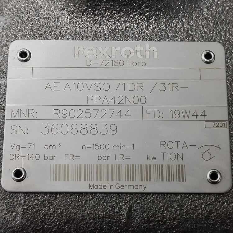 R902572744  AEA10VSO71DR/31R-PPA42N00 # Rexroth//力士乐