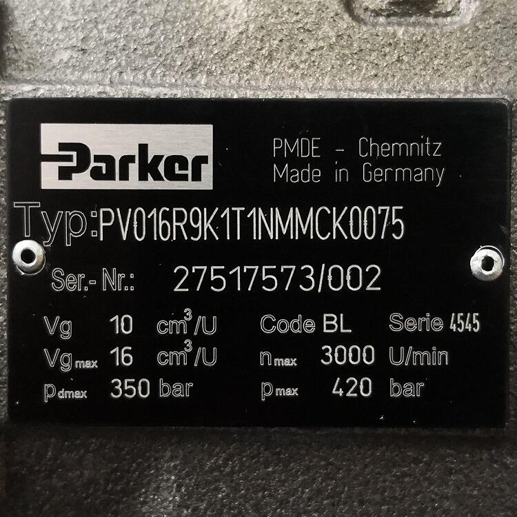 PV016R9K1T1NMMCK0075 # Parker//派克，液压泵，齿轮泵，叶片泵