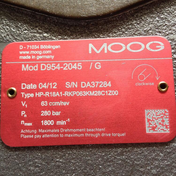 D954-2011/E HP-R18A1-RKP063KM28J1Z00 # MOOG//穆格，液压泵