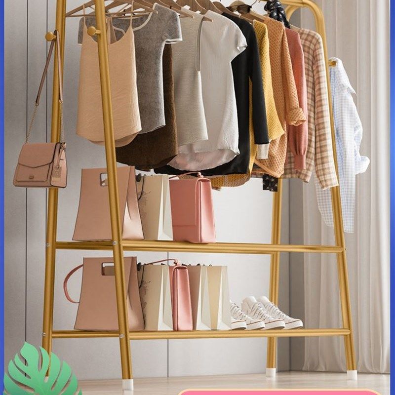 晾衣架落地折叠室内宿舍凉衣架杆阳台家用挂衣架卧室晒衣服架子