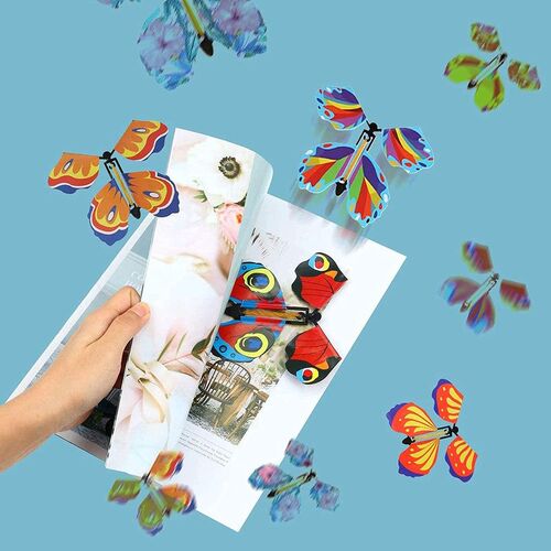 极速10pcs Magic Flying Butterfly Wind Up Butterfly Fairy Fly