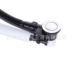 下水器黑色双头Y一体下水管 源头厂家直供铜塑复合浴缸手轮旋转式