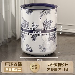 中式 家用垃圾a桶新款 客厅茶室卧室国风大容量垃圾桶轻奢卫生间纸