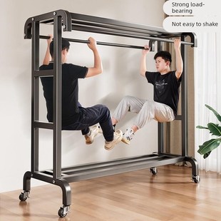 加粗晾衣架落地杆家用卧室晾衣杆室内带轮子简易移动衣帽架挂衣杆