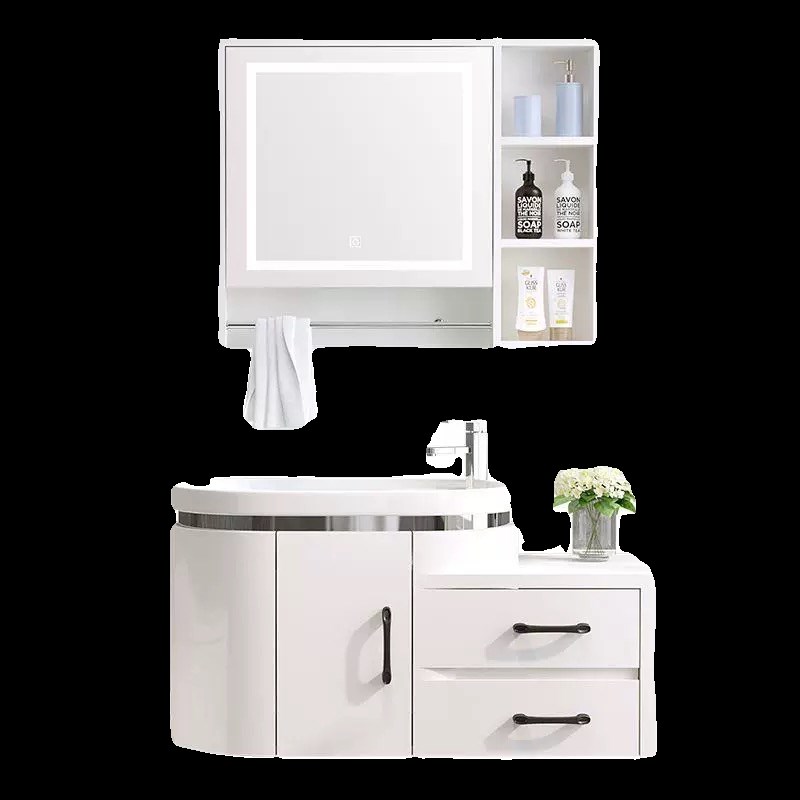 现代简约40宽小户型浴室柜组合卫生间洗手盆O洗脸池洗漱台智能镜