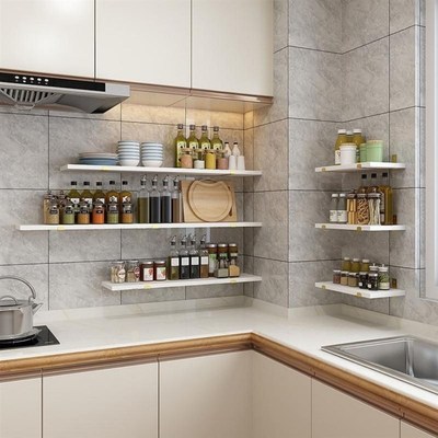 免打孔墙上置物架承重打孔壁x挂厨房隔板客厅墙壁书架层板一字搁