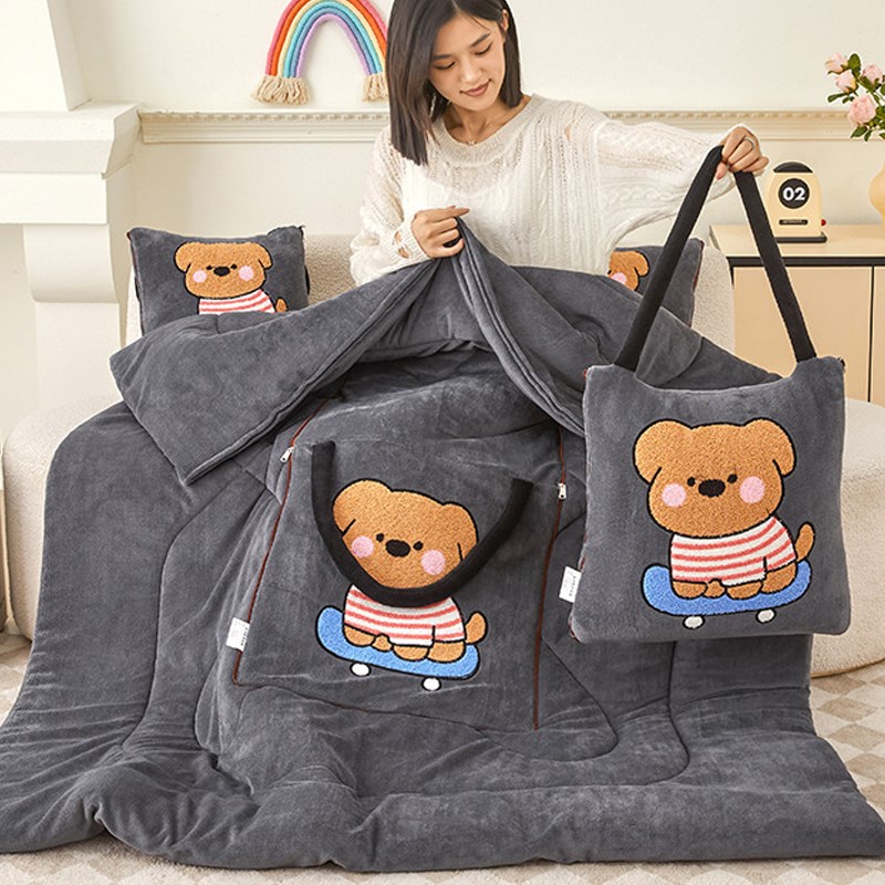 手提抱枕被子两用加厚折叠枕头午睡毯靠垫二合R一车载新款冬季保