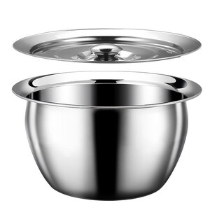 加厚304不锈钢装油盆厨房专用储油缸带盖商用家用滤油鼓漏勺套装