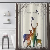 定制高档加厚涤纶防霉防潮防水浴帘布浴室隔断帘子布门帘窗户挂帘